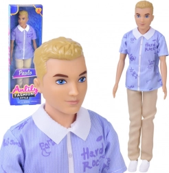 Anlily bábika chlapec blond v košeli a svetlých nohaviciach