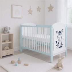 Detská postieľka NEW BABY Elsa Zebra bielo‑mätová