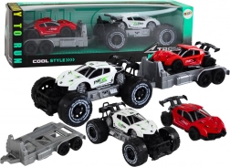 Terénne auto s prívesom a športovým autom sada