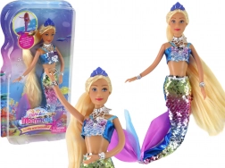 Bábika morská panna s dlhými blond vlasmi a šupinatým chvostom