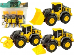 Sada troch žltých stavebných vozidiel