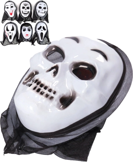 Karnevalová halloweenska maska duch s kapucňou - 1 kus
