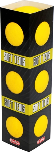Penové loptičky na soft tenis EFKO žlté 6,5 cm (3 ks)