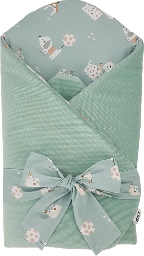 EKO zavinovačka VELVET Dogs Mint s kokosovou vložkou 75 × 75 cm