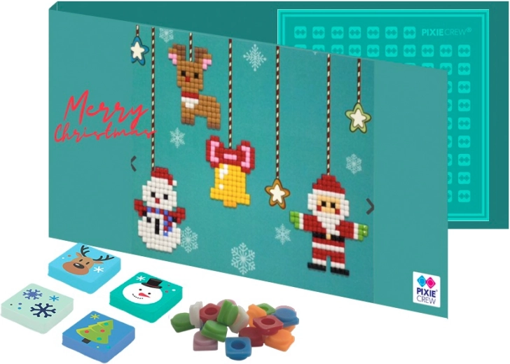 Pixie Crew vianočná pohľadnica a prianie s darčekom vo vnútri