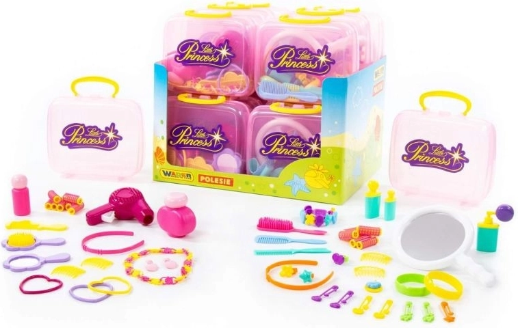 Toaletný stolík Malá princezná v kufríku – sada 16 dielov