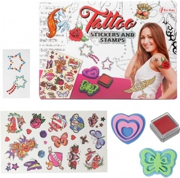 Dočasné tetovania s pečiatkami a nálepkami – kreatívna sada pre deti