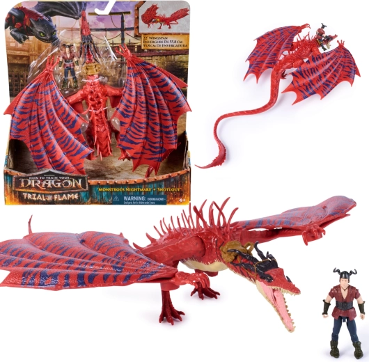 Spin Master Ako si vycvičiť draka figúrky drak Monstrous Nightmare a Snotlout, pohyblivé krídla 55 cm