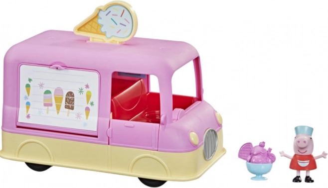 Prasiatko Peppa – zmrzlinárske auto so zvukmi a figúrkou