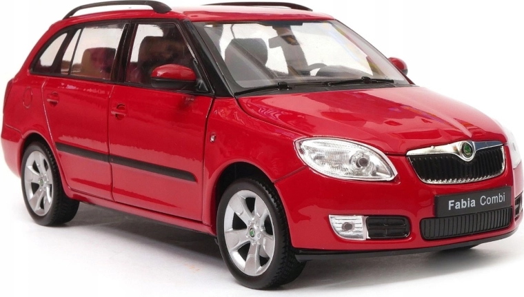 Welly kovový model auta Škoda Fabia Combi II (2009) 1:24 červený
