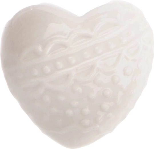 Biele porcelánové srdce dekorácia 6 × 4 × 6 cm