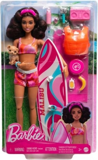 Barbie surfistka s plážovými doplnkami