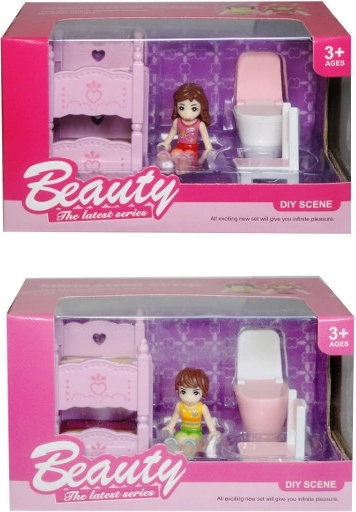 Súprava nábytku pre mini bábiku s bábikou