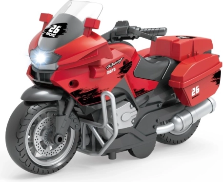 Červená závodná motorka s funkciou pull back