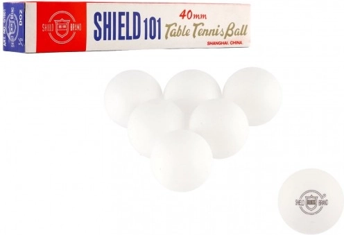 Pingpongové loptičky Shield 40 mm bezšvové, 6 ks – Biele