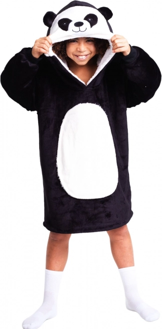 Cozy Noxxiez CH326 Panda - hrejivá televízna mikinová deka s kapucňou pre deti 7 - 12 rokov