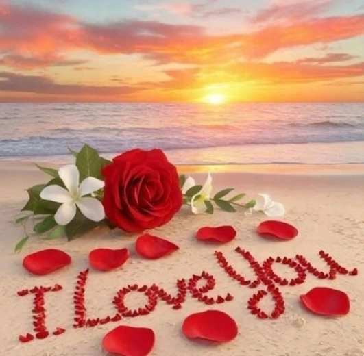 Diamantová mozaika Pláž I Love You