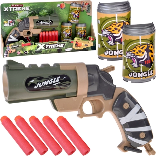 Pistolka na penové náboje JUNGLE so streleckými terčmi pre deti