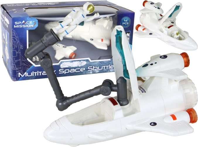 Kozmická misia – raketa, astronaut a dron, 4‑dielny set so svetlami a zvukmi