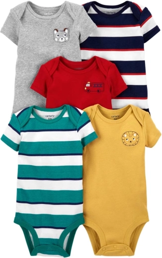 Carter’s dojčenské body s krátkym rukávom pre chlapcov, mix, 5 ks