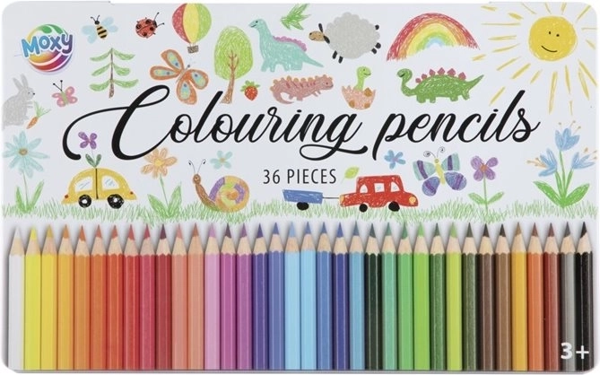 Pastelky MOXY v plechovej krabičke 36 ks