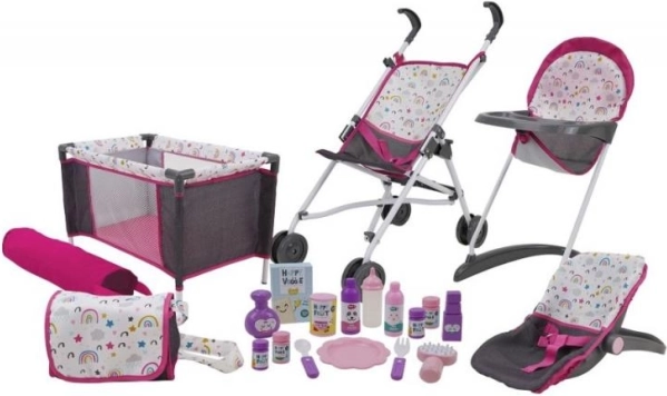 Veľká herná sada doplnkov pre bábiky, 21 ks