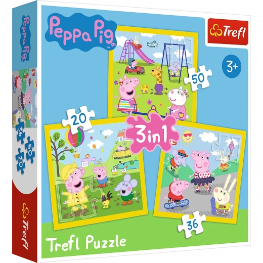 Puzzle 3v1 – PRASIATKO PEPINA – Veselý deň Peppy