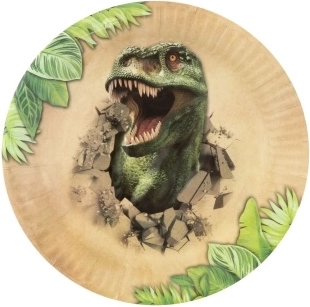 Papierové taniere s dinosaurami 22,5 cm, 6 ks
