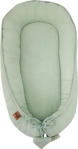 Mušelínové hniezdo EKO pre bábätko Mint 90 × 60 cm