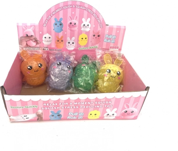 žartovná mačkacia hračka králik antistresová 10×7 cm