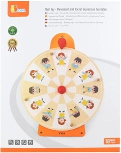 Viga nástenná hra – koleso emócií z dreva, FSC, Montessori