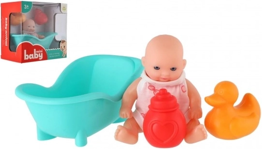 Bábika do vaničky s doplnkami 10 cm