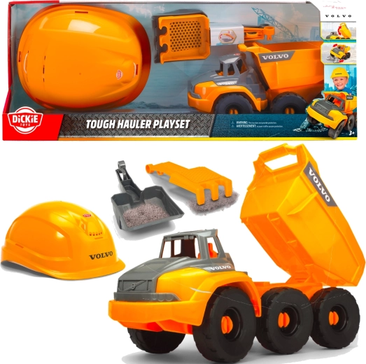 Dickie Toys Volvo stavebná súprava so sklápačom a ochrannou prilbou