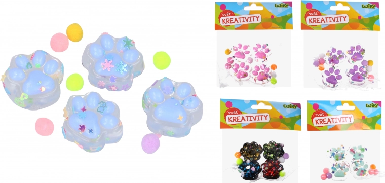 Silikónové labky dekorácia 3 × 3 × 2 cm, sada 4 ks