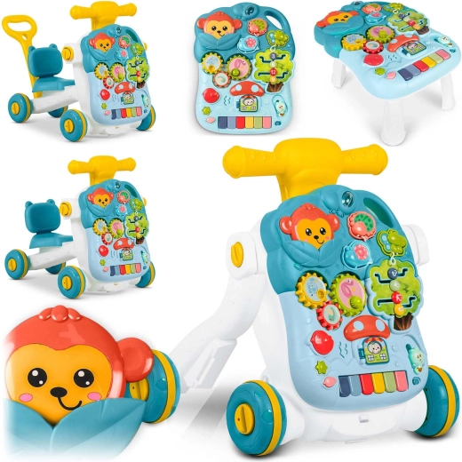 Vzdelávacie chodítko a odrážadlo 5v1 Ricokids zelené