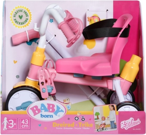 Baby Born trojkolka s vodiacou tyčou a bezpečnostnými pásmi