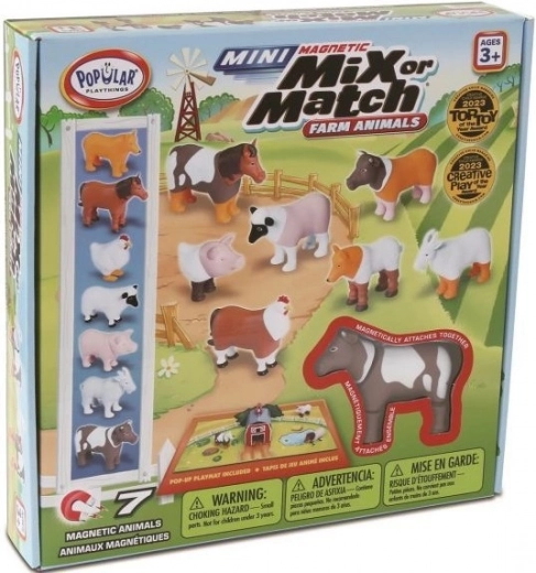 MalBlo Magnetic Mini – zvieratká z farmy, magnetická stavebnica pre deti