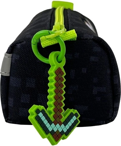 Jasne zelený zips a prívesok pixelového meča