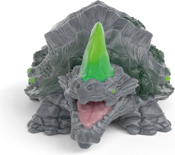 Ostrý zelený roh a drsný výraz