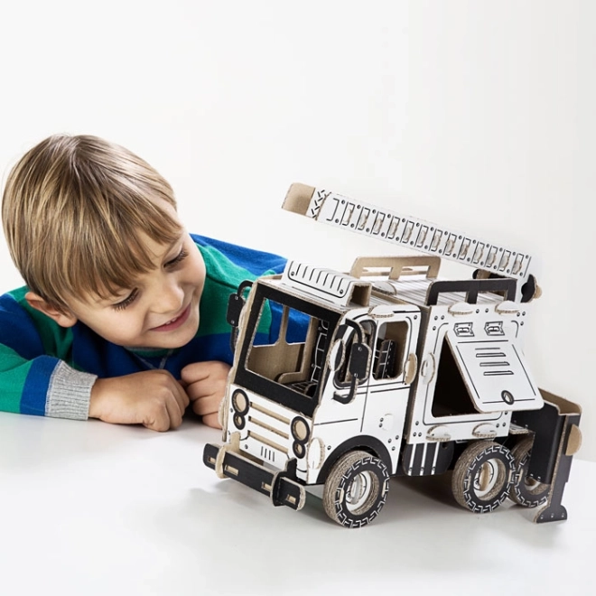 Kartónová 3D skladačka Hasičské auto cisterna