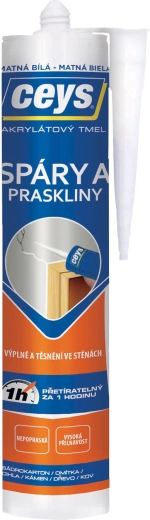 Akrylátový tmel na škáry a praskliny 280 ml biely matný CEYS