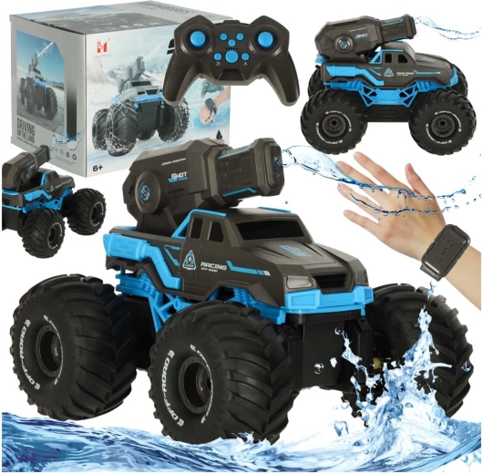 Vodoodolné RC obojživelné auto s vodným delom a ovládaním gestami