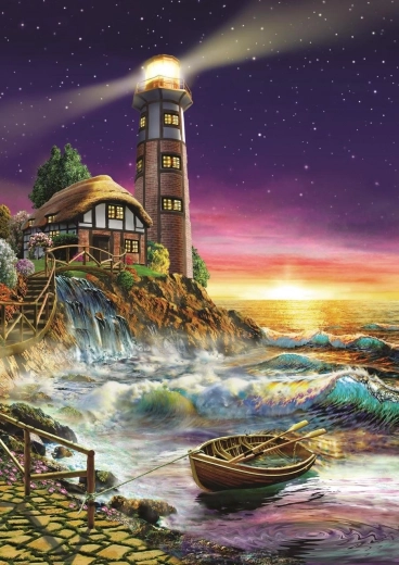 Puzzle západ slnka pri majáku 500 dielikov