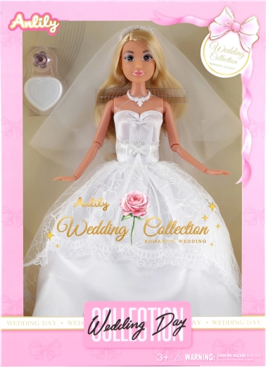 Módna bábika v bielych svadobných šatách Deluxe