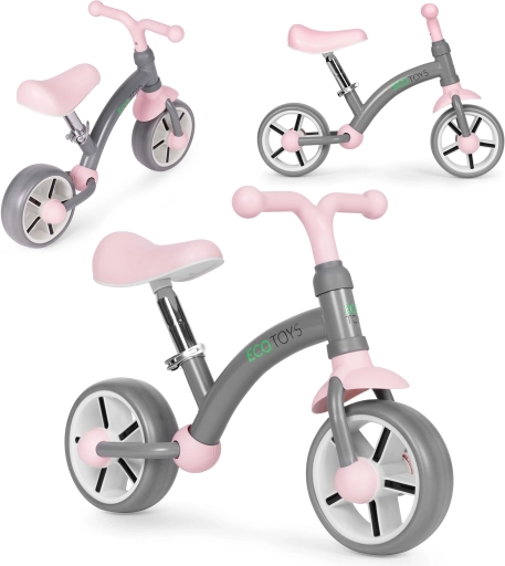 Odrážadlo ECOTOYS s EVA kolesami a nastaviteľným sedlom, sivé