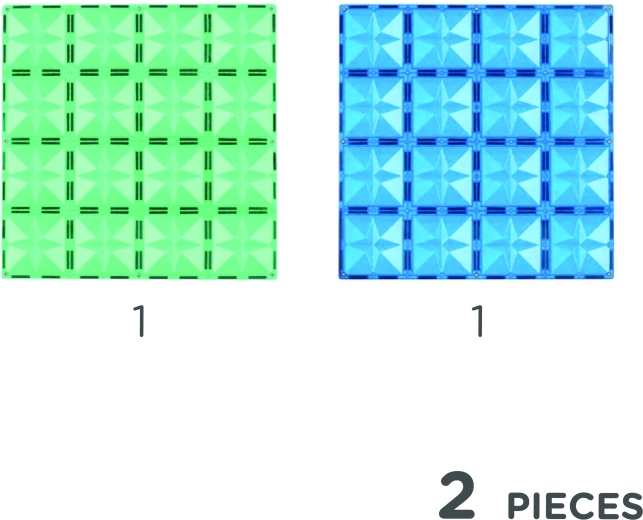 Cleverclixx veľké magnetické základné dosky modrá a zelená (2 ks)
