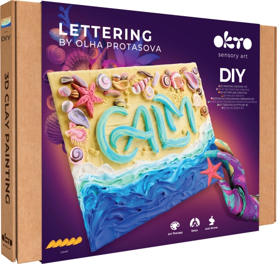 OKTO Lettering výtvarný set maľovanie hmotou Calm 30 × 40 cm