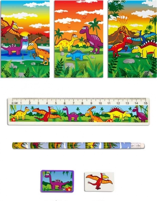 Písacia súprava s motívom dinosaurov