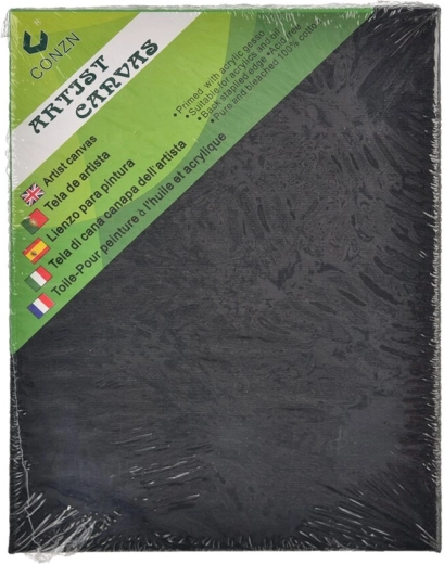 Čierne maliarske plátno na drevenom ráme 18 × 24 cm