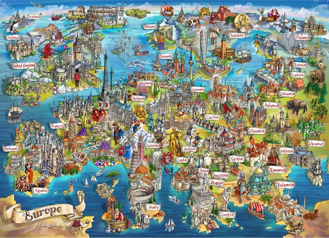 Puzzle GIBSONS Putovanie po Európe 1000 dielikov